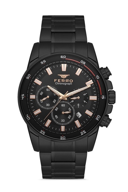 Ferro Siyah Çelik Kordon Erkek Kol Saati FM31302A-G
