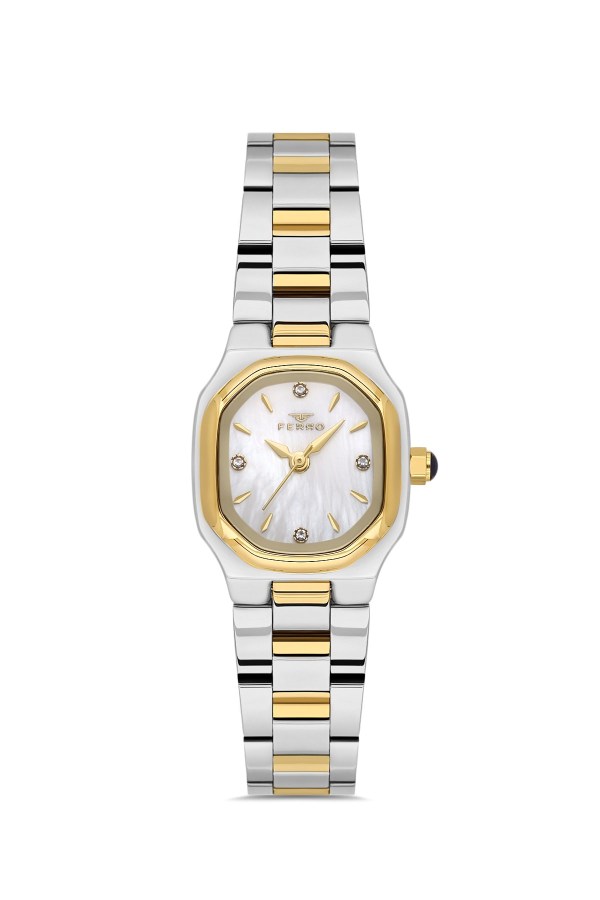 Sarı ve Gümüş Çelik Kordon Kadın Kol Saati FL61004A-D Su Geçirmez 2 Yıl Garantili Hediye Paketli 