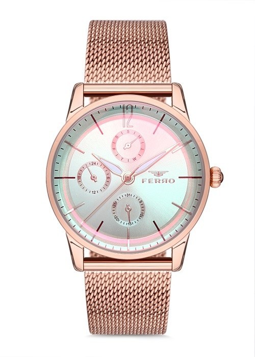 Ferro Rose Hasır Kordon Kadın Kol Saati FM21052C-C4