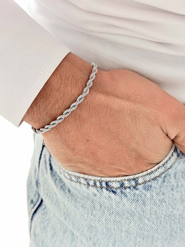 Gümüş Çelik Erkek Bileklik FRJ10166A-A 2 Yıl Garantili Hediye Paketli