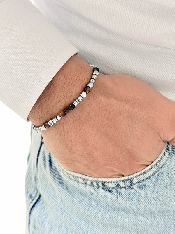 Rose ve Gümüş Çelik Erkek Bileklik FRJ10167A-E 2 Yıl Garantili Hediye Paketli